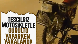 Plakasız motosikletle yakalandı