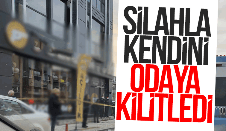  Poligonda silahla kendini odaya kilitledi