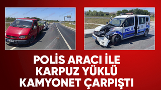 Polis aracı kaza yaptı