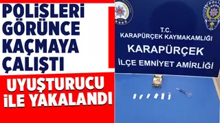 Polisi görünce kaçmak istedi ama yakalandı