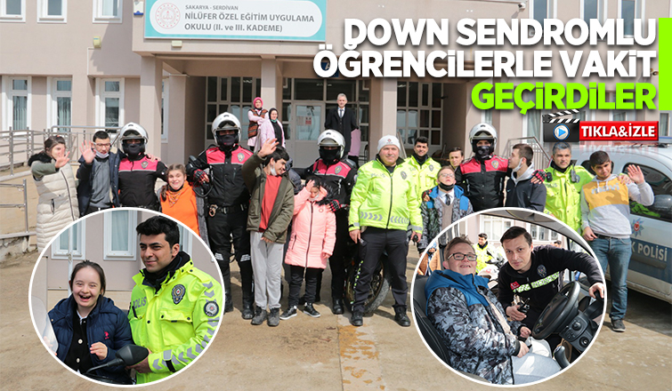  Polislerden down sendromlu öğrencilere ziyaret