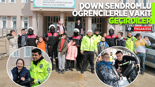  Polislerden down sendromlu öğrencilere ziyaret