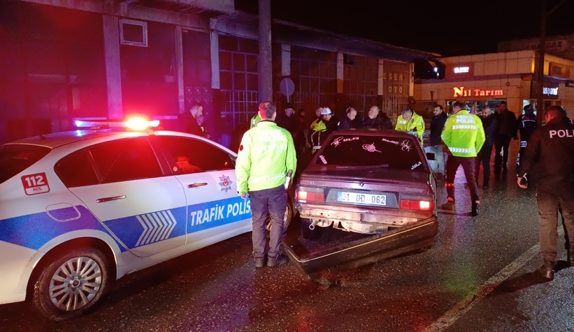 Polisten kaçan şahıs aracının lastiği patlayınca yakalandı