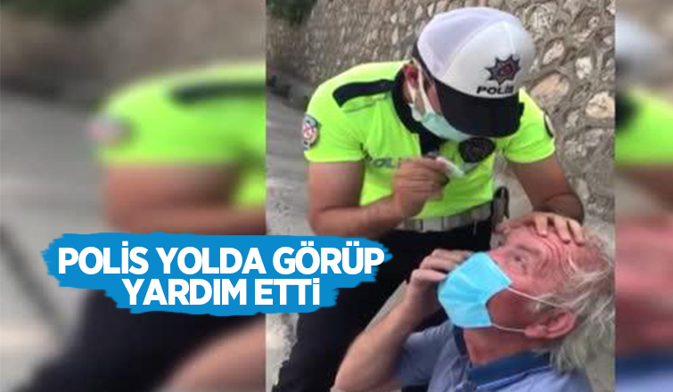 Polisten tır şoförüne yardım