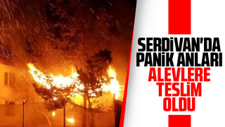 Prefabrik ev cayır cayır yandı