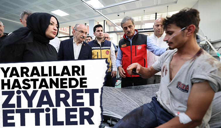 Protokol yaralıları ziyaret etti