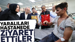 Protokol yaralıları ziyaret etti