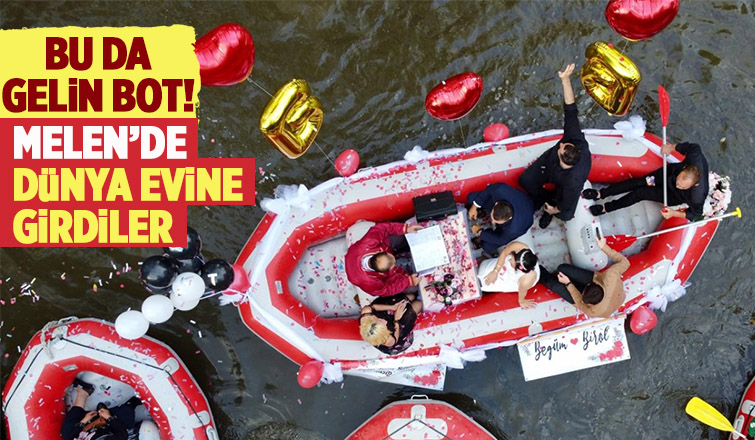 Rafting botunda evlendiler