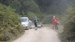 Ralli şampiyonasında kaza anı kamerada