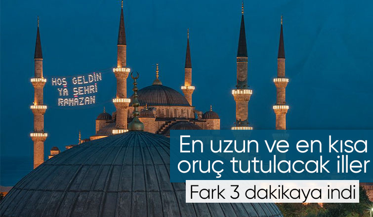 Ramazan'ın ilk ve son gününde en uzun ile en kısa oruç tutulacak iller
