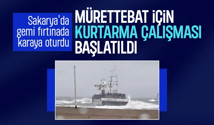 Gemi fırtınada karaya oturdu; Mürettebat yardım çağrısı yaptı
