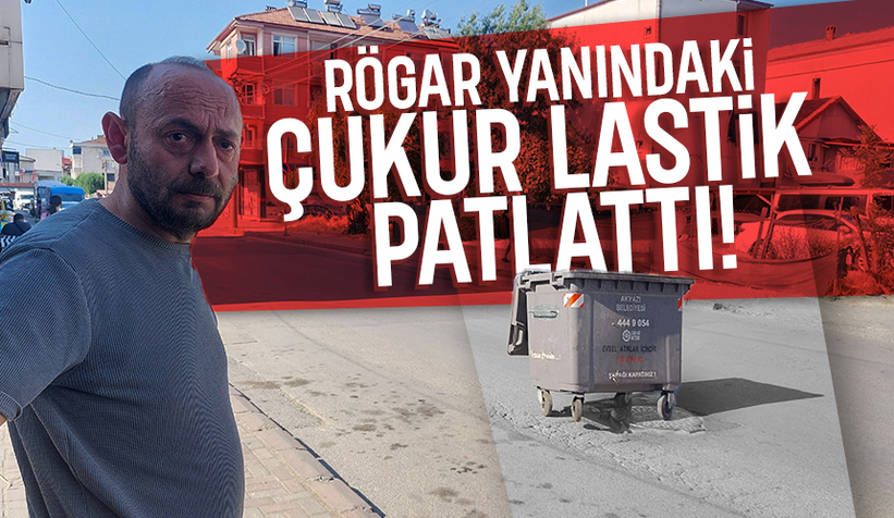 Rögar Yanındaki Çukur Lastik Patlattı