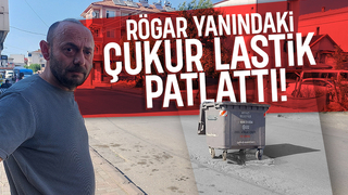 Rögar Yanındaki Çukur Lastik Patlattı