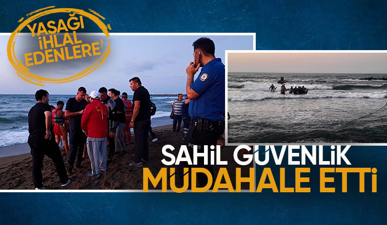 Sahil güvenlikten denize girenlere müdahale
