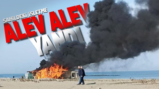 Sahildeki işletme alevlere teslim oldu