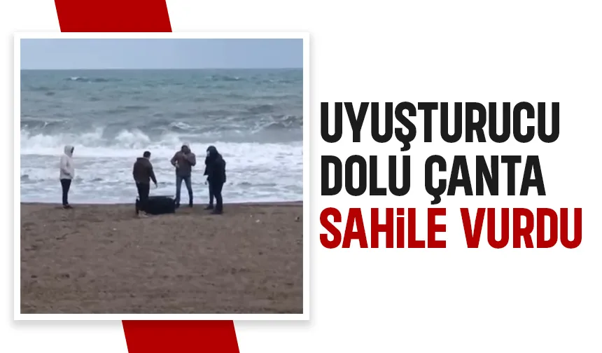 Sahile bu kez uyuşturucu dolu çanta vurdu