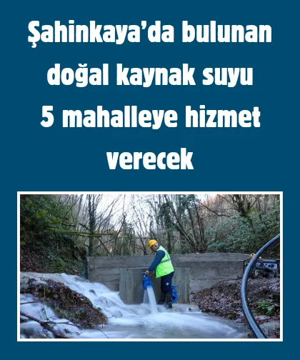 Şahinkaya’da bulunan doğal kaynak suyu 5 mahalleye hizmet verecek