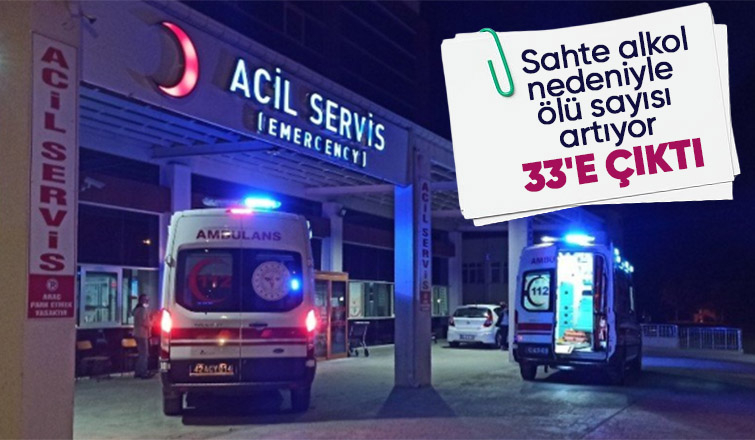 Sahte alkolden ölenlerin sayısı 33'e çıktı