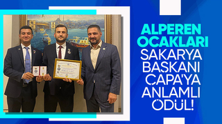Sakarya Alperen Ocakları İl Başkanı Serkan Çapa madalya aldı