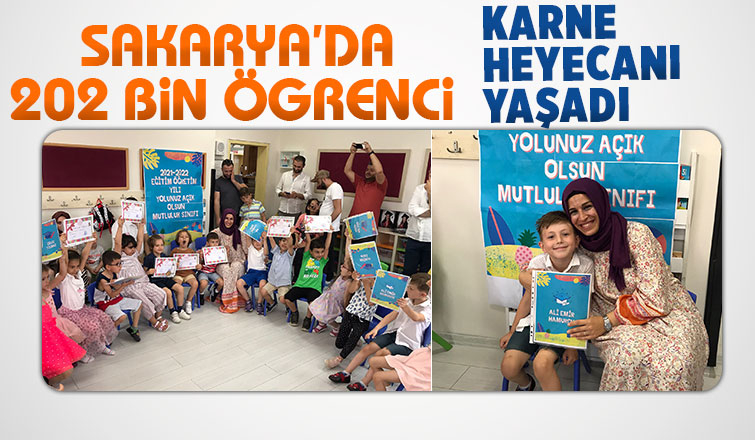 Sakarya'da 202 bin öğrenci karne aldı