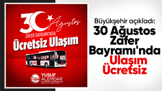 Sakarya'da 30 Ağustos'ta belediye otobüsleri ücretsiz