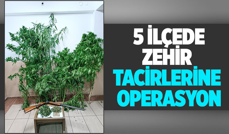 Sakarya'da 5 ilçede uyuşturucu operasyonu