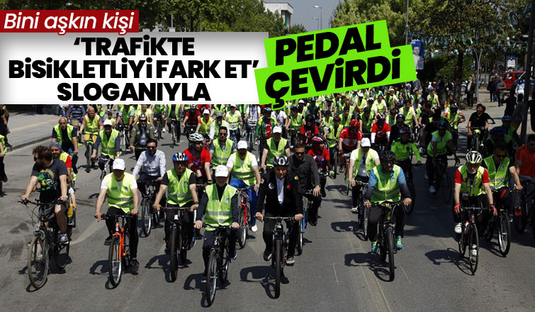 Sakarya'da bini aşkın vatandaş pedal çevirdi
