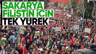 Sakarya'da binlerce kişi Filistin için yürüdü