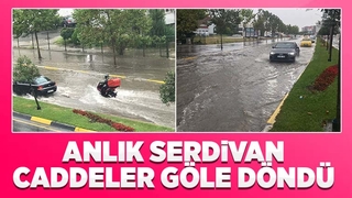 Sakarya'da caddeler göle döndü