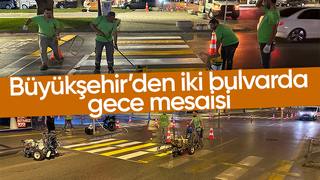 Sakarya'da deforme olmuş yaya çizgileri yenileniyor