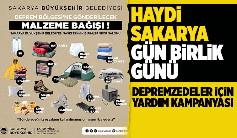 Sakarya'da depremzedeler için yardım kampanyası başlatıldı