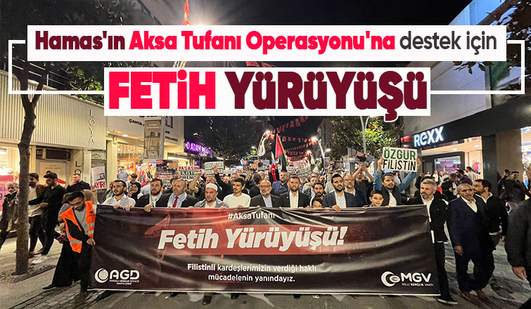 Sakarya'da Filistin'e destek için fetih yürüyüşü