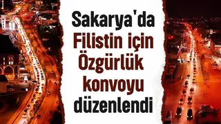 Sakarya'da Filistin'e destek konvoyu