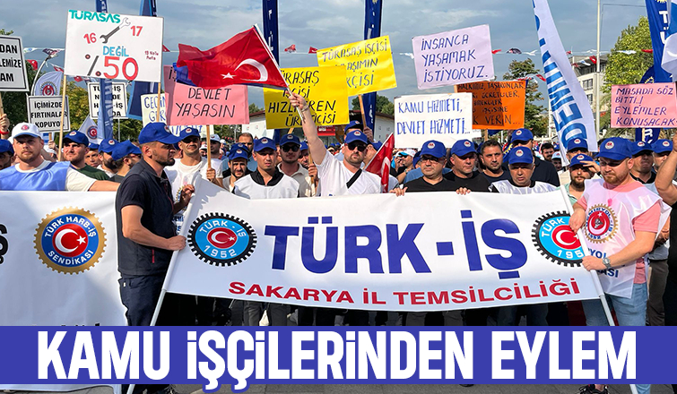 Sakarya'da kamu işçileri miting yaptı