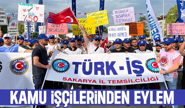 Sakarya'da kamu işçileri miting yaptı