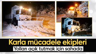 Sakarya'da kar küreme çalışmaları sürüyor