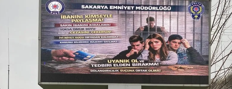Sakarya'da LED ekranlardan dolandırıcılık uyarısı