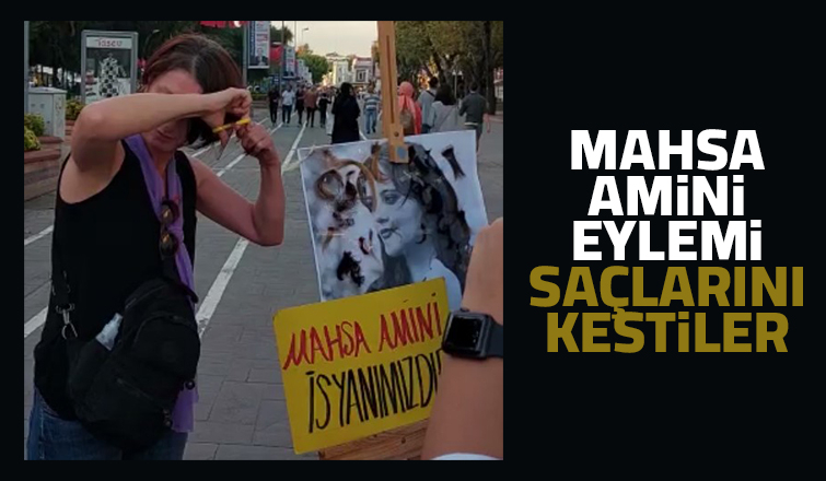 Sakarya'da Mahsa Amini eylemi; Saçlarını kestiler