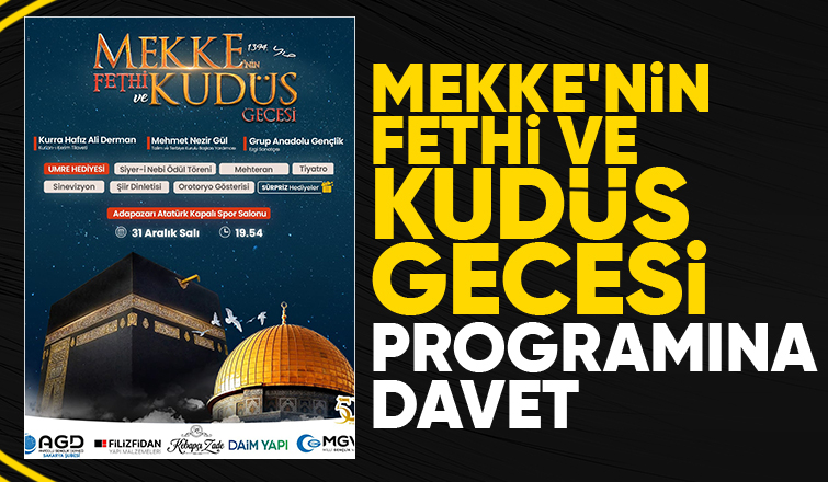 Sakarya'da Mekke'nin Fethi ve Kudüs Gecesi programı