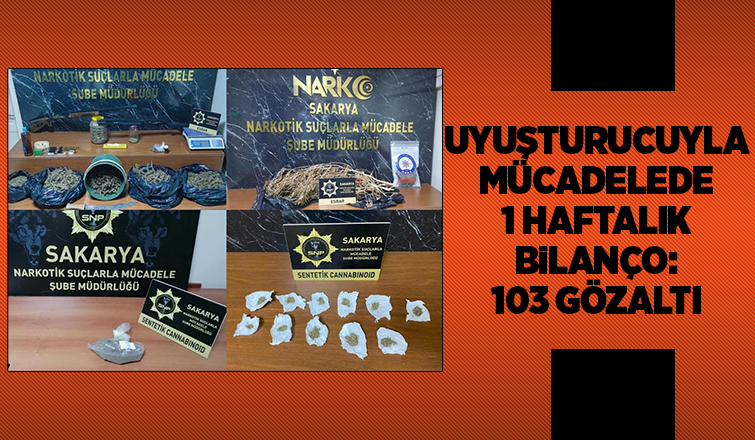 Sakarya'da narkotik operasyonları