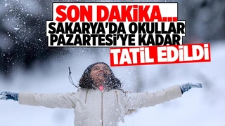 Sakarya'da okullar Pazartesi'ye kadar tatil edildi