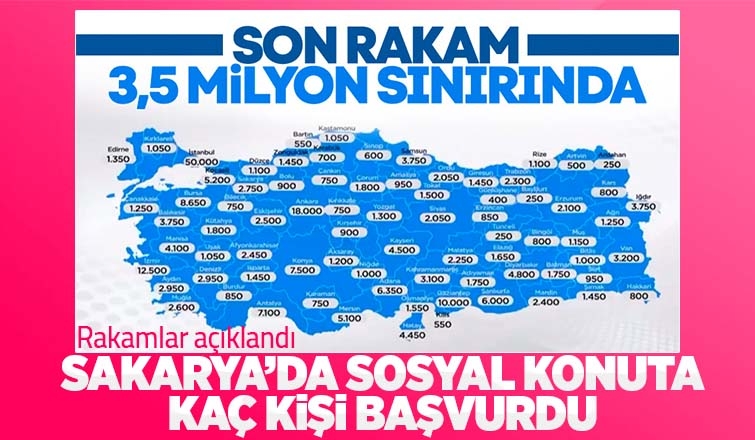 Sakarya'da sosyal konuta başvuranların sayısı açıklandı