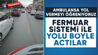 Sakaryada fermuar sistemi ile ambulansa yol verdiler