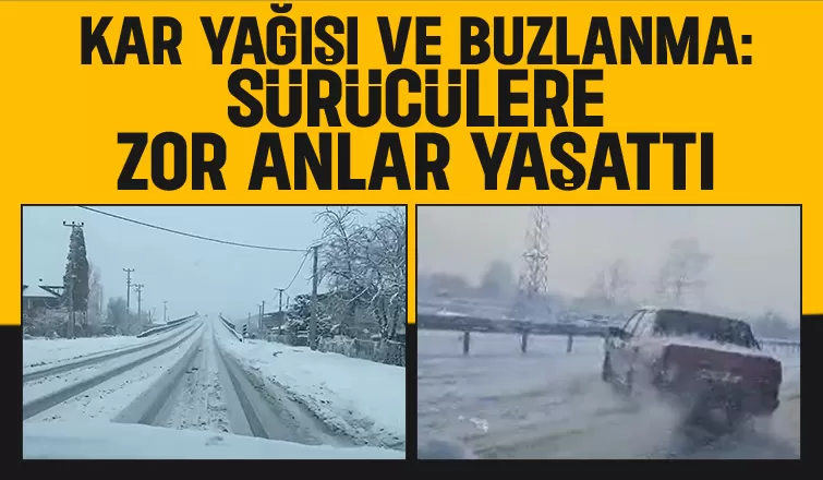 Sakarya'da sürücülerin karla imtihanı