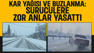 Sakarya'da sürücülerin karla imtihanı