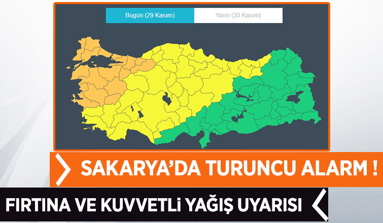 Sakarya'da turuncu alarm