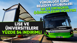 Sakarya'da ulaşımda öğrenciler için ücretsiz seyahat ve indirim