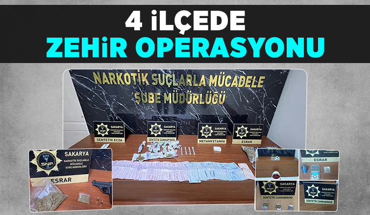 Sakarya'da uyuşturucu operasyonu: 15 kişi gözaltı