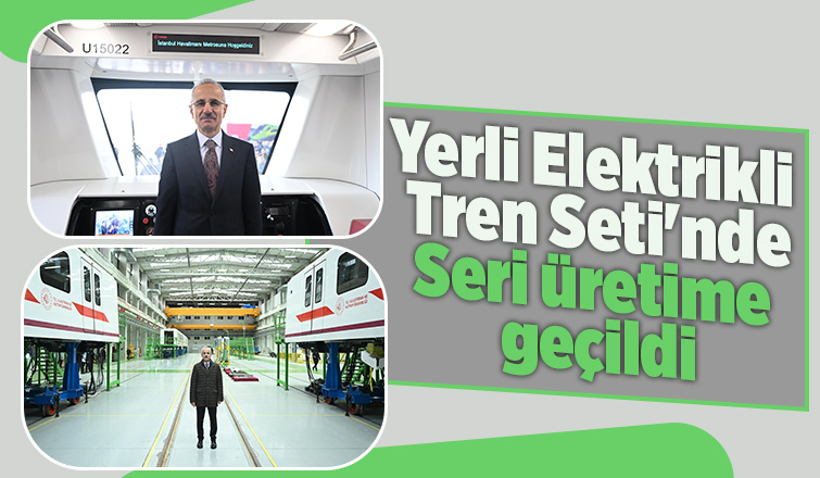 Sakarya'da yapılan elektrikli tren setinde seri üretim başladı