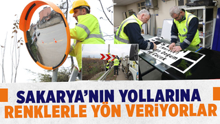 Sakarya'da yön levhaları böyle yapılıyor